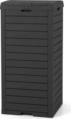 Produktbild von GOPLUS Mülltonnenbox 118 L, Mülleimer mit Klappdeckel & ausziehbarer Abtropfschale, tragbarer Mülltonnecontainer für Terrasse & Hinterhof (Schwarz)