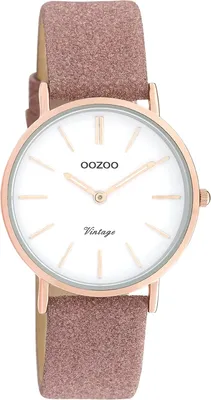 Produktbild von Oozoo Armbanduhr rosa Leder C20157 Vintage Series Damen Analog-Quarzuhr UOC20157
