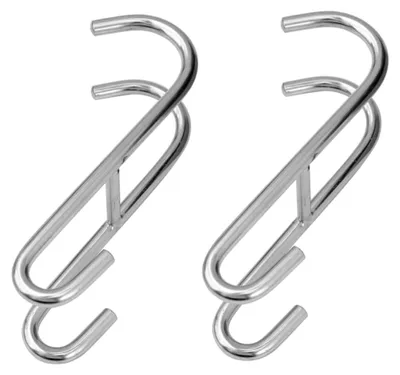Produktbild von 2 Stück S-förmige Edelstahl Türhaken für Doppeltüren