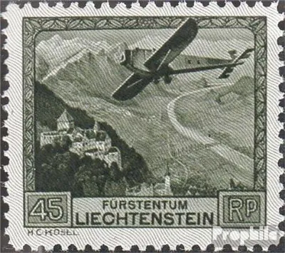 Produktbild von Briefmarken Liechtenstein 1930 Mi 112 mit Falz Flugzeug