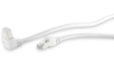 Imagen del producto de Cable de conexión S-IMPULS CAT.6, S/FTP, con conector de 90 grados, 5,0 metros, color blanco