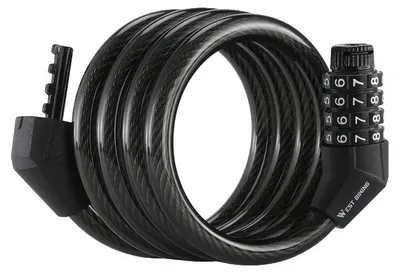Image de Antivol pour vélo, système sans clé à 4 chiffres, conception étanche, noir transparent