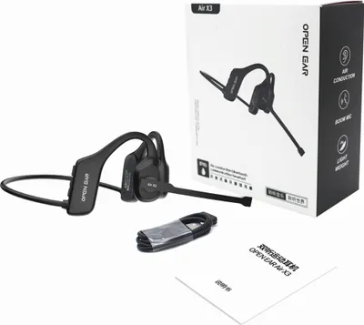Produktbild von Kommunikations-Open-Ear-Kopfhörer mit Mikrofon, Air X3-Leitung Kopfhörer Bluetooth 5.2, IP55 wasserdicht für Sportbüro-Anrufe