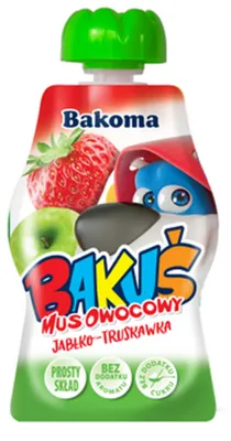 Obrázek produktu pro Deser mleczny jabłkowo-truskawkowy Bakoma Bakuś 90 g