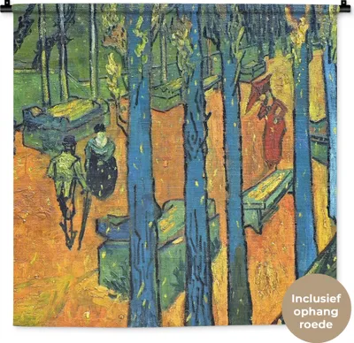 Produktbild von MuchoWow® Wandteppich Wandbehang Die Alyscamps - Vincent van Gogh 90x90 cm Tapisserie Dekoration Wandtuch - Wandaufhänger
