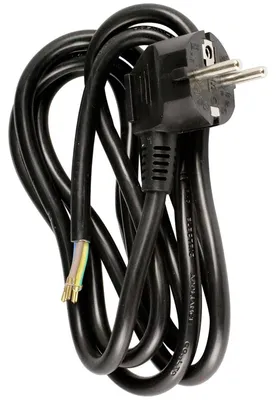 Stromkabel 16A 3G1,5, 2m, schwarz, Eurostecker
