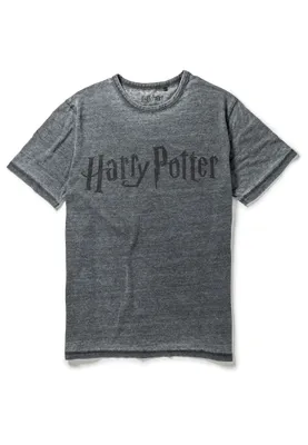 Produktbild von Recovered T-Shirt Harry Potter Classic Logo Charcoal mit angesagtem Harry Potter-Print Charcoal S