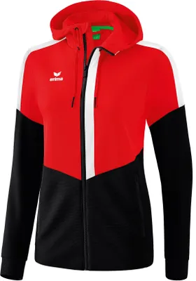 Produktbild von Erima Squad Trainingsjacke Mit Kapuze Damen - Rot / Schwarz / Weiß
