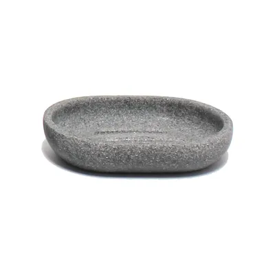 Produktbild von GRANITE rechteckige Seifenschale aus Polyesterharz, steingrau, 12x8,5x2cm