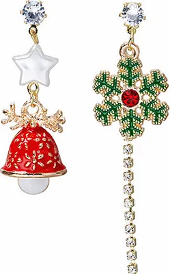Immagine prodotto di INF Orecchini natalizi asimmetrici S925 Argento Multicolore