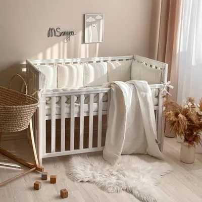 Produktbild von Babybettwäsche-Set 6 für Neugeborene, Milchweiß