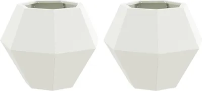 Immagine prodotto di vidaXL Fioriera 2 pezzi Bianco 50 x 50 x 40 cm Acciaio