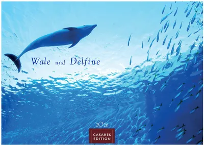 Imagen del producto de Calendario de pared con ballenas y delfines, año 2026