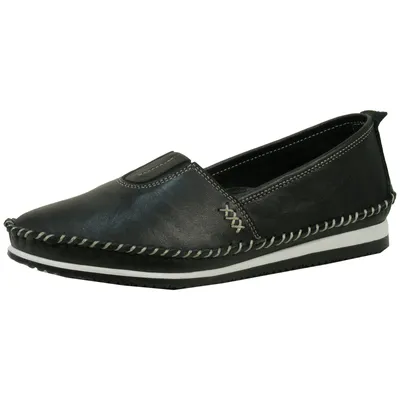 Produktbild von Andrea Conti Damen Slipper Mokassins Leder 1887801, Größe:41 EU, Farbe:Schwarz