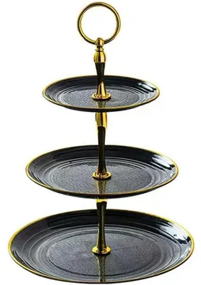 Produktbild von 3-stufiger Dessertständer Dunkelbraun Kunststoff 35.5cm
