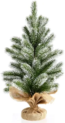 Produktbild von GOPLUS 50cm Mini-Weihnachtsbaum, Künstlicher Tisch Tannenbaum mit Schnee, Christbaum mit Zement-Basis & PE-Nadeln, für Weihnachten, für Zuhause, Büro & Hotel