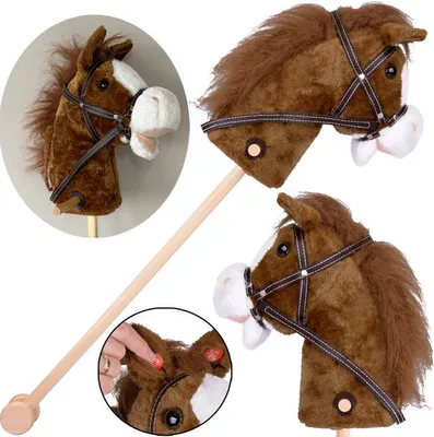 Produktbild von Bemi Steckenpferd Plüsch Horse Am Stock Geräusche Bewegliche Schnauze Dunkelbraun