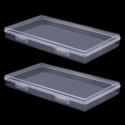 Productafbeelding van Opbergboxen met deksel - 2 stuks - Voor het organiseren van kleine onderdelen - 19,5 x 10,5 x 2,3 cm