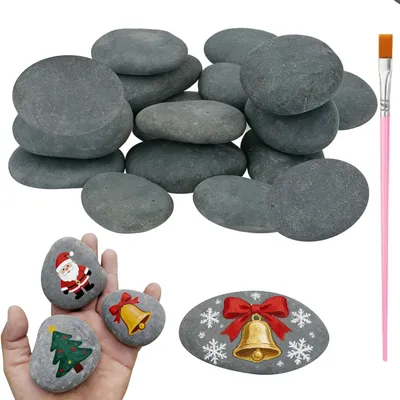 Produktbild von Malkiesel 18 Stück, 3-8 cm, grau, für Bastelarbeiten