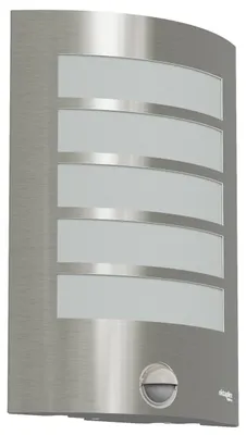 Außenleuchte mit Bewegungsmelder, IP44, silber, E27