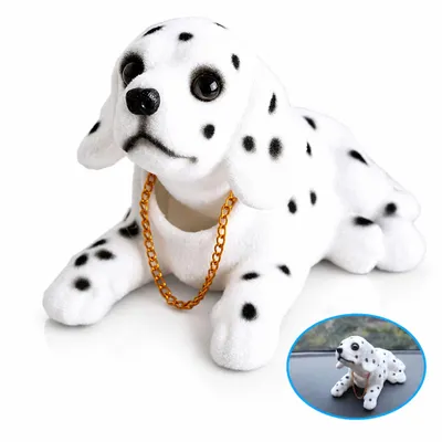 Produktbild von C12D Wackelhund Dalmatiner Auto Dekofigur mit Wackelkopf für Armaturenbrett, Bobblehead Hund für Auto Büro Zuhause, Wackelfigur Dekoration Geschenk