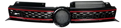 Kühlergrill Sportgrill Waben Schwarz Rot für VW Golf 6 VI 08-12 (nicht für GTI) – Produktansicht