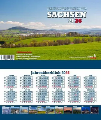 Obrázek produktu pro 3měsíční kalendář Sasko 2026