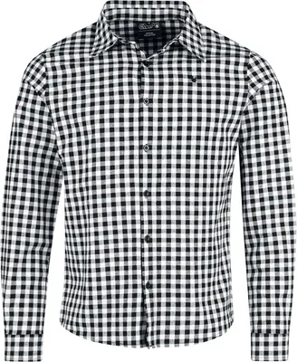 Produktbild von EMP Special Collection Herren schwarz-weiß kariertes Langarmhemd mit Stickerei XXL