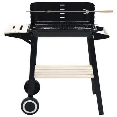 Image de vidaXL Barbecue au charbon de bois sur pied avec roulettes