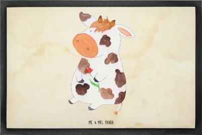 Produktbild von Mr. & Mrs. Panda Schmutzfangmatte Kuh 60 x 90 cm - Vintage - Geschenk, Kühe, Fussmatte, Hof, Bauernhof, Schmutzmatte, Milch, Spruch, fußmatte, Fußabtreter, Bodenvorleger