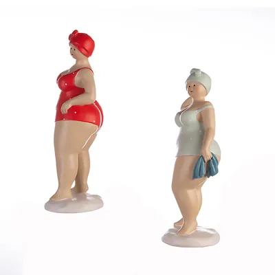 Obrázek produktu pro Gilde Figur, "Badenixe", "Teta Elli", bodovaná, pryskyřice, zelená, červená, délka 9,5 cm, šířka 11,5 cm, výška 24 cm, 89251, 4001250892519, 2 kusy (2 různé varianty)