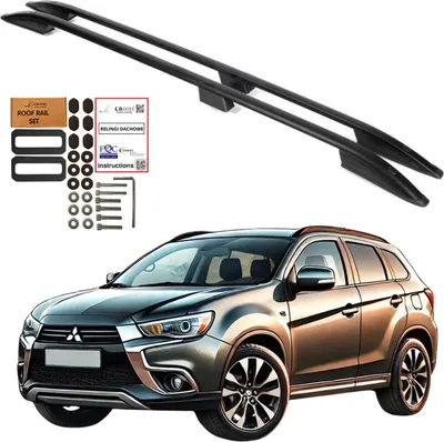 Obrázek produktu pro Střešní ližiny MITSUBISHI ASX SUV 2010- Černý hliník Odolný masiv