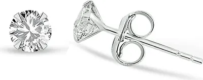 Produktbild von Karisma 1 Paar Damen Ohrstecker 925 Sterling Silber Zirkonia Stein Diamant Ohrringe Stecker Weiss - 7mm