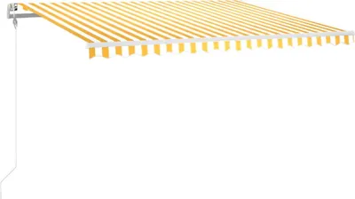Produktbild von vidaXL Automatische Markise mit LED Windsensor 400x300 cm Gelb/Weiß