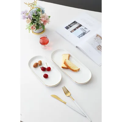 Image de Zellerfeld Trendmax 2 pièces plat de service Sunum Tabagi en porcelaine pour le service de pâtes fruits snacks motif 1