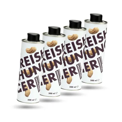 Produktbild von REISHUNGER Premium Erdnussöl 4x500ml (auch 500ml verfügbar) - Perfekt zum Kochen & Braten - Vegan & Glutenfrei