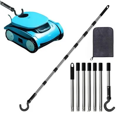 Immagine prodotto di Gancio per robot pulitore di piscine, con asta telescopica, 255 cm, accessori per la pulizia delle piscine