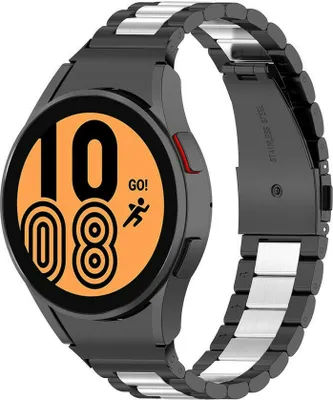 Produktbild von Strap-it Gliederarmband - Kompatibel mit Samsung Galaxy Watch 4 Classic Armband 42mm Ersatzarmband Edelstahl - Faltschließe - Hochwertiges Material - für Samsung Galaxy Armband Silber