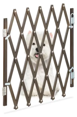 Hundegitter ausziehbar, Bambus, 17-96 cm breit, braun