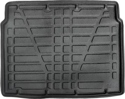 Image de Tapis De Coffre Sur Mesure Pour Citroen E-C4 Depuis 2022, Noir, Antidérapant, Bord Haut, Toutes Saisons