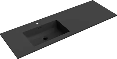 Produktbild von Mexen Otis eingebaute Waschbecken links 141 x 46,5 cm, schwarz matt - 25181471L