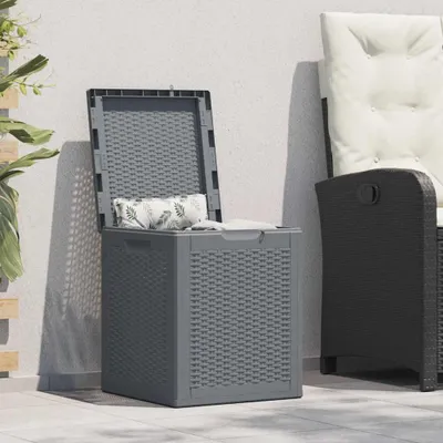Immagine prodotto di vidaXL Cassetta da giardino grigia in PP rattan 90 L
