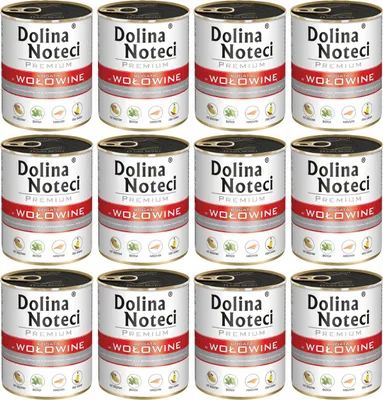 Produktbild von Dolina Noteci Premium - komplettes Nassfutter für ausgewachsene Hunde aller Rassen mit Rindfleisch 12 x 800g
