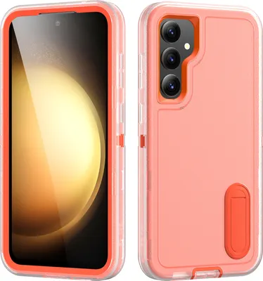 Produktbild von Hülle für Samsung Galaxy S23 FE Hybrid Dreilagige Robust Stoßfest Schwerlast Schutzhülle mit Ständer Orange