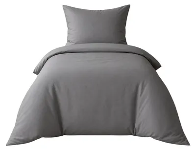 Produktbild von Bettwäsche 2tlg 135x200cm Baumwolle #UNI GRAU