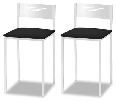 Image de ASTIMESA - Tabouret de cuisine rembourré avec dossier - Structure solide et stable