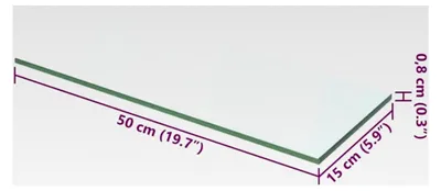 Produktbild von Glasplatte für Glasregal Transparent 50 cm x 15 cm