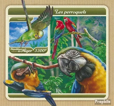 Produktbild von Briefmarken Niger 2017 Mi Block 783 (kompl. Ausg.) postfrisch Papageien