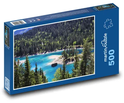 Zdjęcie produktu dla Puzzle 500 Kryształowe jezioro w lesie - martinpuzzle