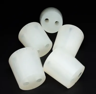 Produktbild von Silikon Stopfen 38/31mm + 2 Löcher x 5 Stk. Konischer Silikonstopfen, Silikon Pfropfen